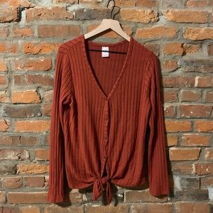 XL Burnt Orange Knot Top